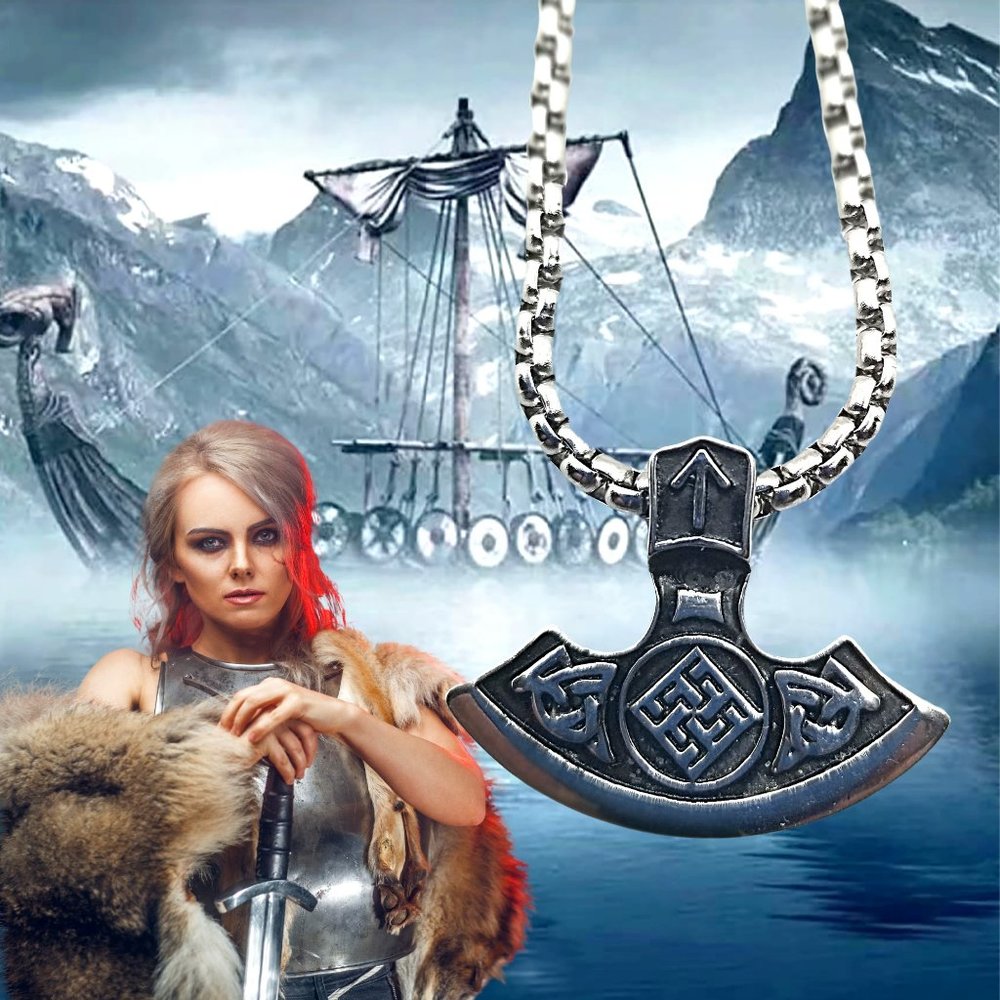 Viking Style 316 l Stainless Steel Pendants, Thor's Hammer, Antique Silver, 26x3